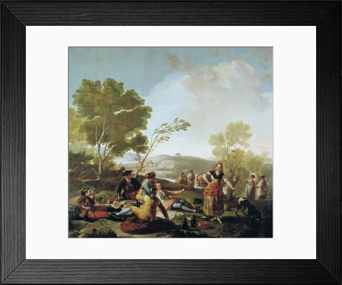 Framed Print : A Picnic, 1776. Artist: Goya, Francisco, de (1746-1828) Framed Print : A Picnic, 1776. Artist: Goya, Francisco, de (1746-1828)