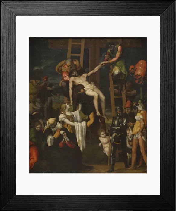 Framed Print : The Descent from the Cross, 1547. Artist: Machuca, Pedro (c. 1490-1550) Framed Print : The Descent from the Cross, 1547. Artist: Machuca, Pedro (c. 1490-1550)