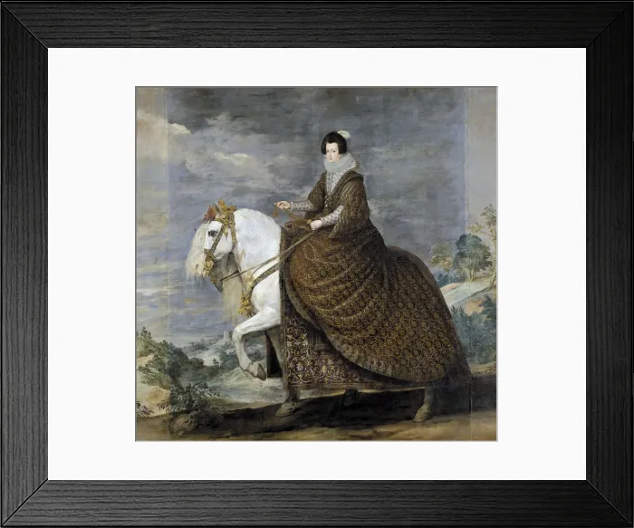 Framed Print : Equestrian Portrait of Elisabeth of France (1602?1644), Queen consort of Spain, Between 1630 and 1635. Artist: Velazquez, Diego (1599-1660) Framed Print : Equestrian Portrait of Elisabeth of France (1602?1644), Queen consort of Spain, Between 1630 and 1635. Artist: Velazquez, Diego (1599-1660)