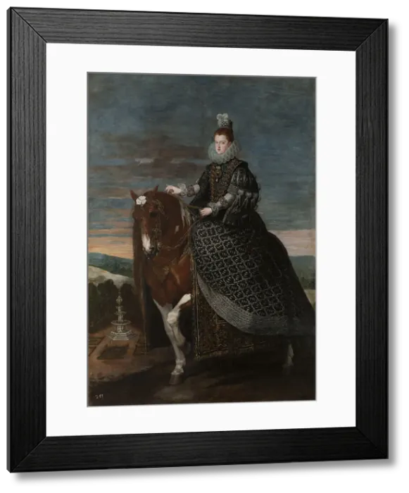 Framed Print : Equestrian Portrait of Margarita of Austria (1584?1611), Between 1630 and 1635. Artist: Velazquez, Diego (1599-1660) Framed Print : Equestrian Portrait of Margarita of Austria (1584?1611), Between 1630 and 1635. Artist: Velazquez, Diego (1599-1660)