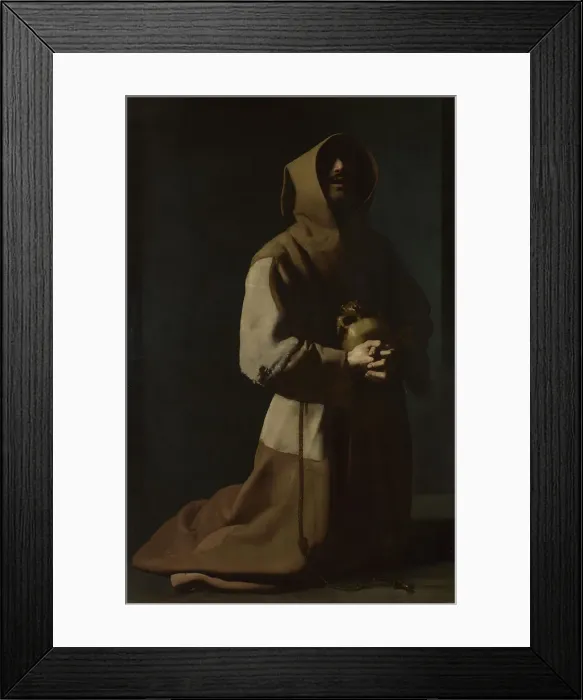 Framed Print : Saint Francis in Meditation, 1635-1640. Artist: Zurbaran, Francisco, de (1598-1664) Framed Print : Saint Francis in Meditation, 1635-1640. Artist: Zurbaran, Francisco, de (1598-1664)