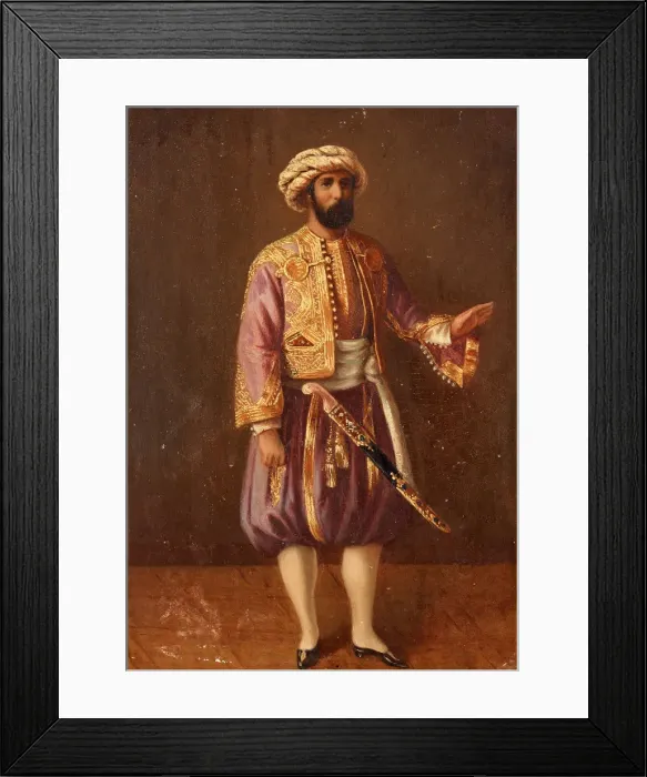 Framed Print : Portrait of the King Charles XV of Sweden in Turkish Dress, Mid of the 19th cen Artist: Anonymous Framed Print : Portrait of the King Charles XV of Sweden in Turkish Dress, Mid of the 19th cen Artist: Anonymous