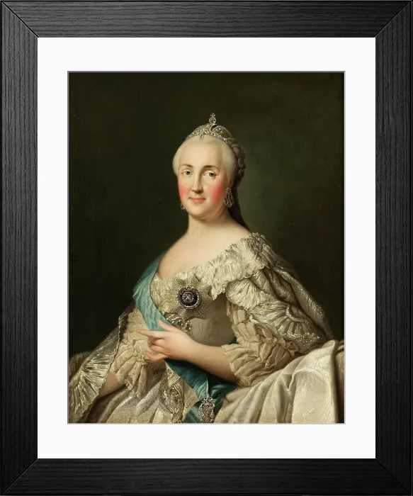 Framed Print : Portrait of Empress Catherine II (1729-1796), c. 1780. Artist: Erichsen, Vigilius (1722-1782) Framed Print : Portrait of Empress Catherine II (1729-1796), c. 1780. Artist: Erichsen, Vigilius (1722-1782)
