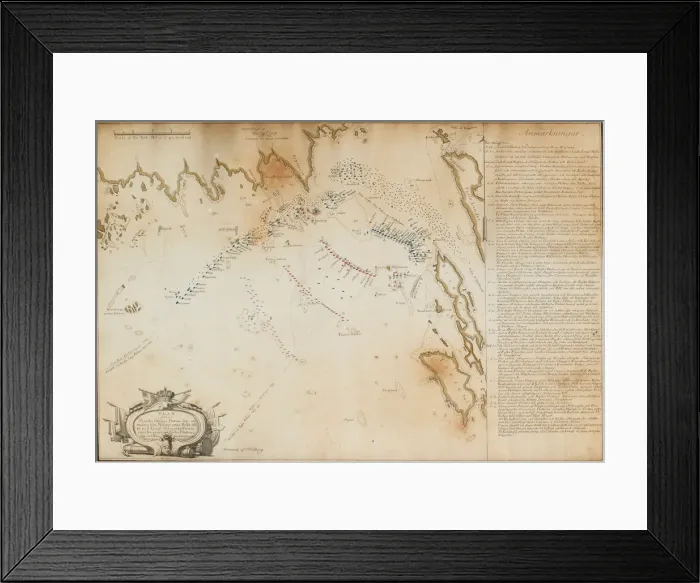 Framed Print : The Battle of Viborg Bay, 1790 (Map), 1790. Artist: Gillberg, Jacob (1724-1793) Framed Print : The Battle of Viborg Bay, 1790 (Map), 1790. Artist: Gillberg, Jacob (1724-1793)