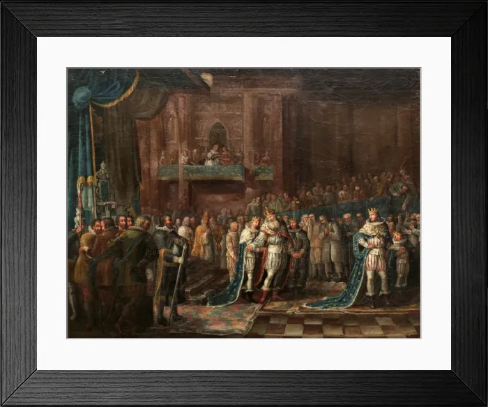 Framed Print : Gustav Adolfs Farewell Speech to the Estates. Artist: Hagelberg, Nils (Niclas) (1767-1818) Framed Print : Gustav Adolfs Farewell Speech to the Estates. Artist: Hagelberg, Nils (Niclas) (1767-1818)