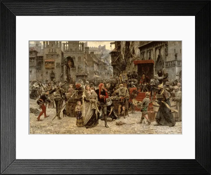 Framed Print : Valdemar Atterdag Holding Visby to Ransom, 1361, 1882. Artist: Hellqvist, Carl Gustaf (1851-1890) Framed Print : Valdemar Atterdag Holding Visby to Ransom, 1361, 1882. Artist: Hellqvist, Carl Gustaf (1851-1890)