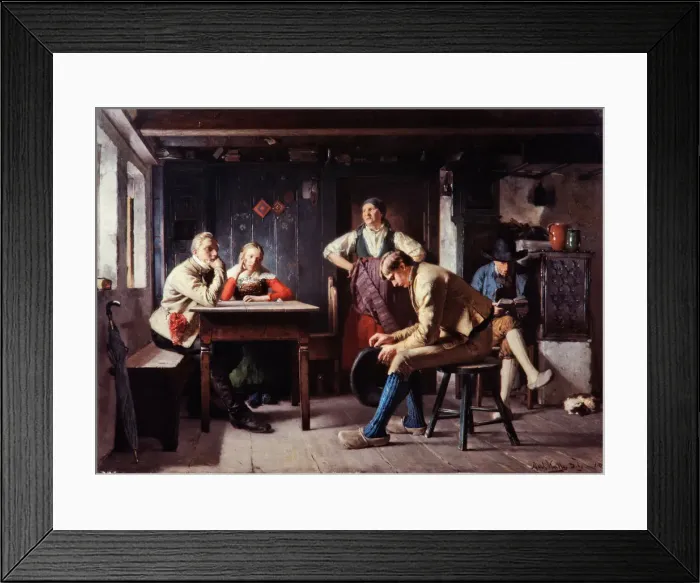 Framed Print : Proposal (The Rivals). Artist: Kulle, Axel (1846-1908) Framed Print : Proposal (The Rivals). Artist: Kulle, Axel (1846-1908)