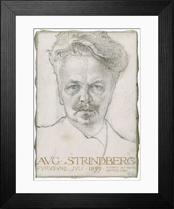 Framed Print : August Strindberg, 1899. Artist: Larsson, Carl (1853-1919) Framed Print : August Strindberg, 1899. Artist: Larsson, Carl (1853-1919)