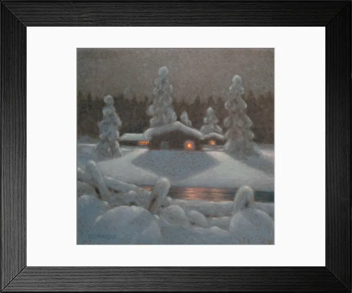 Framed Print : Winter Night. Artist: Lindh, Bror (1877-1941) Framed Print : Winter Night. Artist: Lindh, Bror (1877-1941)