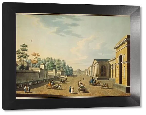 The barracks of the Chevalier Guards as seen from the Tauride Garden, 1800s. Artist: Paterssen, Benjamin (1748-1815)