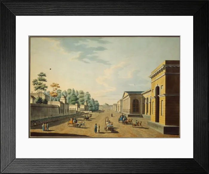 Framed Print : The barracks of the Chevalier Guards as seen from the Tauride Garden, 1800s. Artist: Paterssen, Benjamin (1748-1815)