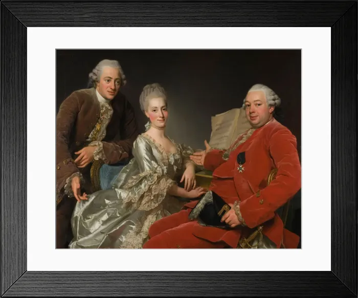 Framed Print : John Jennings, his Brother and Sister-in-Law, 1769. Artist: Roslin, Alexander (1718-1793) Framed Print : John Jennings, his Brother and Sister-in-Law, 1769. Artist: Roslin, Alexander (1718-1793)
