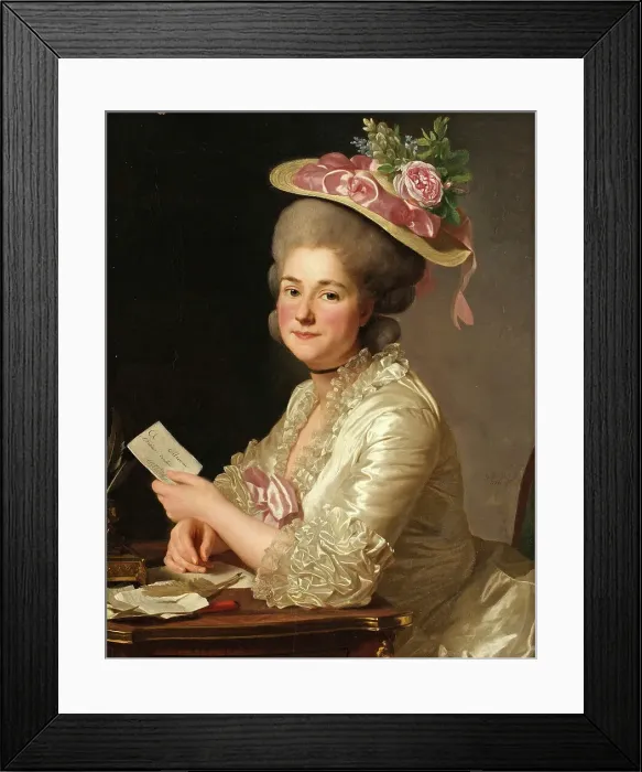 Framed Print : Portrait of Marie Emilie Cuivilliers, nee Boucher, 1779. Artist: Roslin, Alexander (1718-1793) Framed Print : Portrait of Marie Emilie Cuivilliers, nee Boucher, 1779. Artist: Roslin, Alexander (1718-1793)