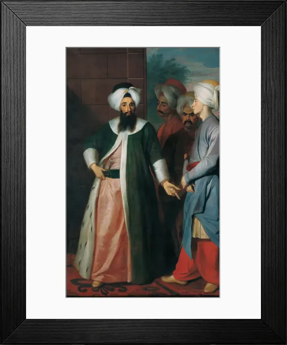 Framed Print : Mustapha Aga and his Retinue, 1730s. Artist: Schroeder, Georg Engelhard (1684-1750) Framed Print : Mustapha Aga and his Retinue, 1730s. Artist: Schroeder, Georg Engelhard (1684-1750)