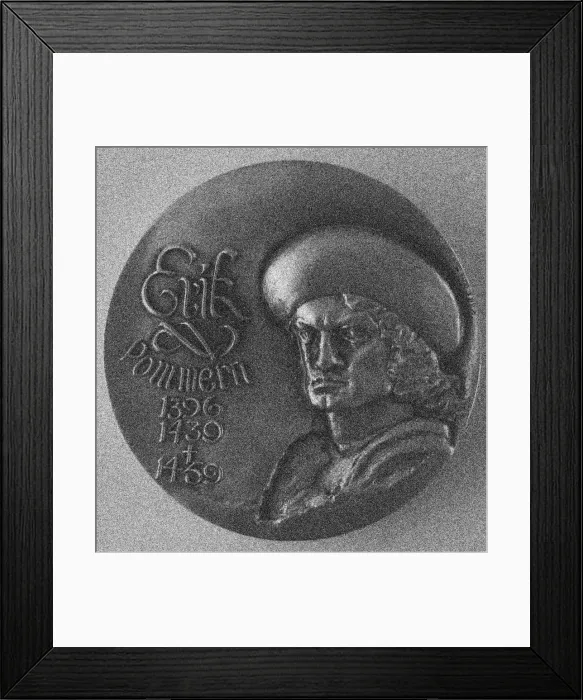 Framed Print : Eric of Pomerania (1382-1459). Historical Medal, 1978. Artist: Anonymous Framed Print : Eric of Pomerania (1382-1459). Historical Medal, 1978. Artist: Anonymous