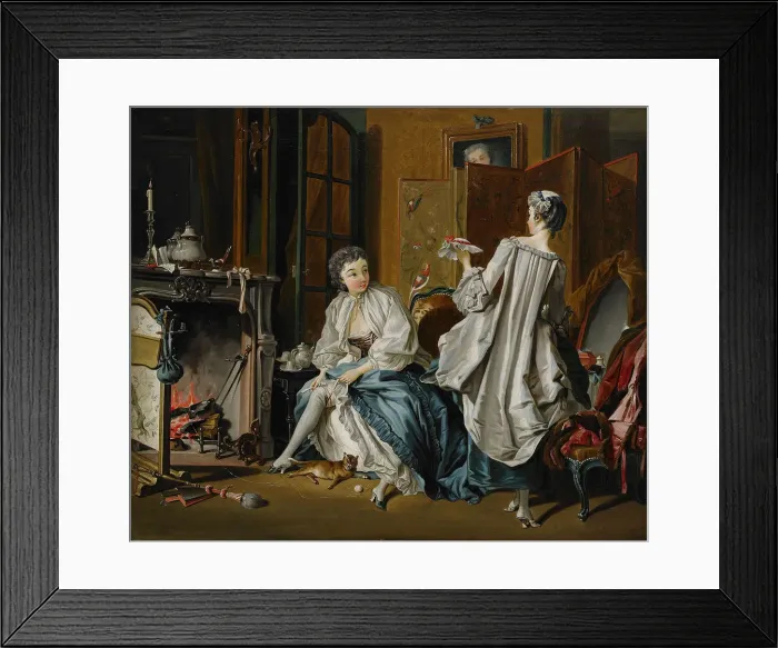 Framed Print : Morning toilet (After Francois Boucher). Artist: Hillestrom, Pehr (1732-1816) Framed Print : Morning toilet (After Francois Boucher). Artist: Hillestrom, Pehr (1732-1816)