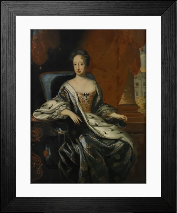 Framed Print : Portrait of Hedvig Eleonora of Holstein-Gottorp (1636-1715), Queen of Sweden. Artist: Krafft, David, von (1655-1724) Framed Print : Portrait of Hedvig Eleonora of Holstein-Gottorp (1636-1715), Queen of Sweden. Artist: Krafft, David, von (1655-1724)
