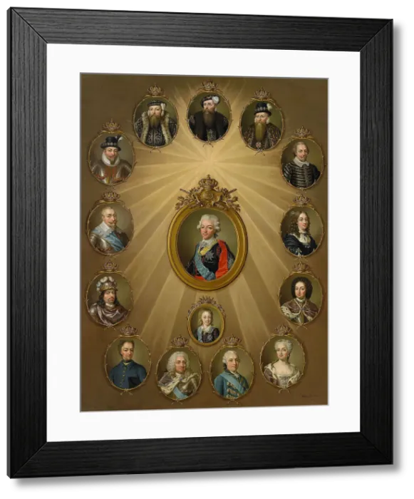 Framed Print : The Gustavian Family, c. 1785. Artist: Pasch, Ulrika Fredrika (1735-1796) Framed Print : The Gustavian Family, c. 1785. Artist: Pasch, Ulrika Fredrika (1735-1796)