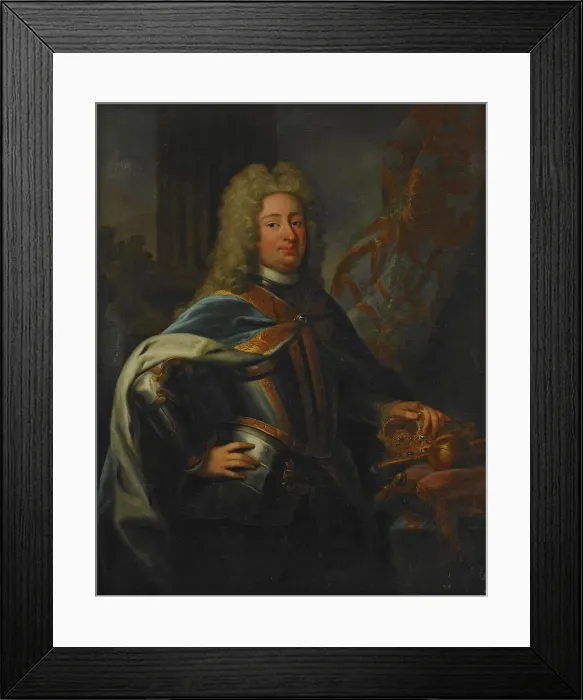 Framed Print : Portrait of the King Frederick I of Sweden (1676-1751). Artist: Schroeder, Georg Engelhard (1684-1750) Framed Print : Portrait of the King Frederick I of Sweden (1676-1751). Artist: Schroeder, Georg Engelhard (1684-1750)