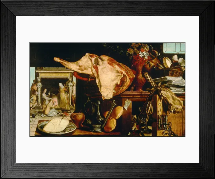 Framed Print : Vanity Still Life (Christ in the House of Martha and Mary), 1552. Artist: Aertsen, Pieter (1508-1575) Framed Print : Vanity Still Life (Christ in the House of Martha and Mary), 1552. Artist: Aertsen, Pieter (1508-1575)