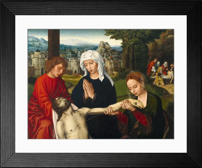 Framed Print : Pieta at the Foot of the Cross, ca 1530. Artist: Benson, Ambrosius (1495-1550) Framed Print : Pieta at the Foot of the Cross, ca 1530. Artist: Benson, Ambrosius (1495-1550)