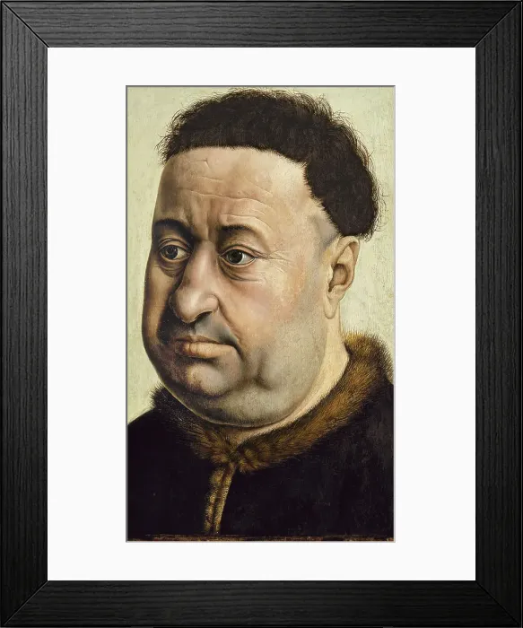 Framed Print : Portrait of a Man (Robert de Masmines?), c. 1425. Artist: Campin, Robert (ca. 1375-1444) Framed Print : Portrait of a Man (Robert de Masmines?), c. 1425. Artist: Campin, Robert (ca. 1375-1444)