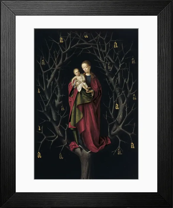 Framed Print : The Virgin of the dry Tree, ca 1465. Artist: Christus, Petrus (1410 / 20-1475 / 76) Framed Print : The Virgin of the dry Tree, ca 1465. Artist: Christus, Petrus (1410 / 20-1475 / 76)
