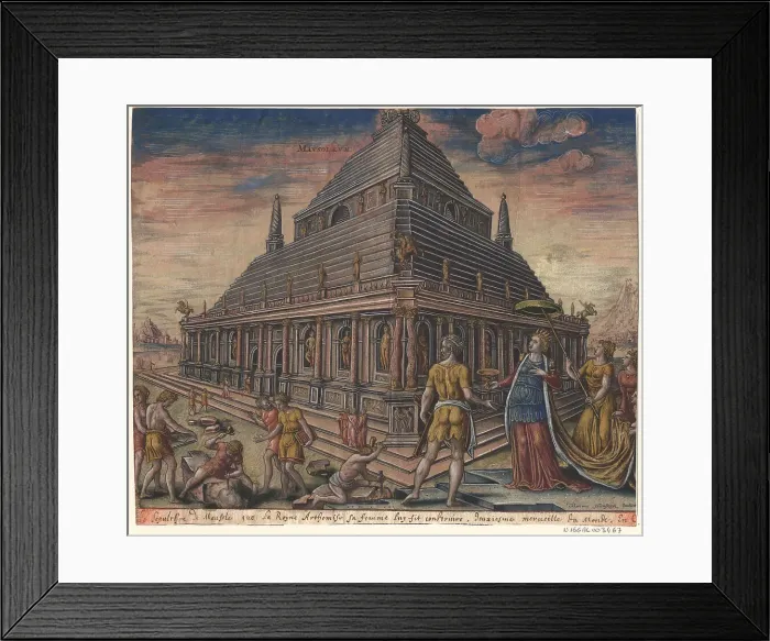 Framed Print : The Mausoleum at Halicarnassus (from the series The Eighth Wonders of the World) After Maarten van Heemskerck, 1572. Artist: Galle, Philipp (1537-1612) Framed Print : The Mausoleum at Halicarnassus (from the series The Eighth Wonders of the World) After Maarten van Heemskerck, 1572. Artist: Galle, Philipp (1537-1612)