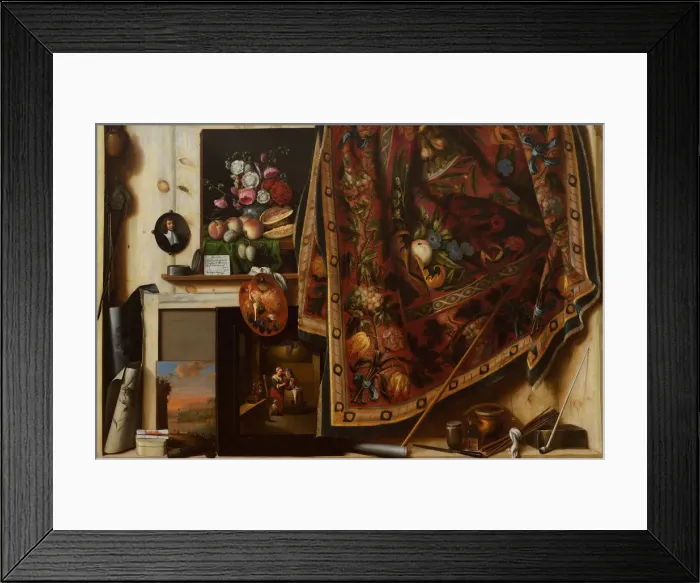 Framed Print : Trompe l oeil. A Cabinet in the Artists Studio, 1671. Artist: Gijsbrechts, Cornelis Norbertus (before 1657-after 1675) Framed Print : Trompe l oeil. A Cabinet in the Artists Studio, 1671. Artist: Gijsbrechts, Cornelis Norbertus (before 1657-after 1675)