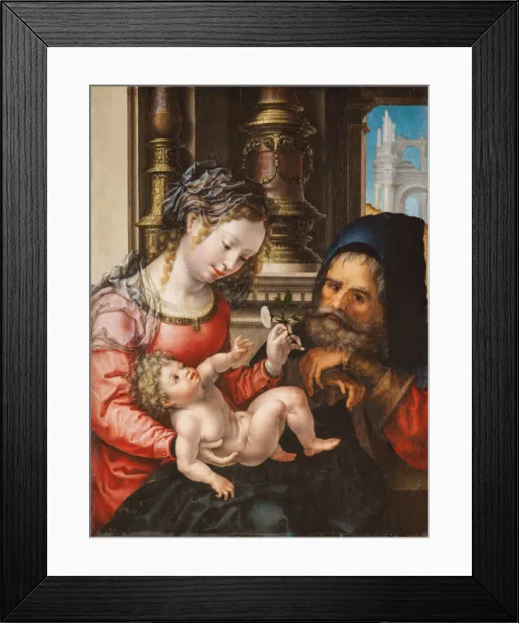 Framed Print : The Holy Family, c. 1527-1530. Artist: Gossaert, Jan (ca. 1478-1532) Framed Print : The Holy Family, c. 1527-1530. Artist: Gossaert, Jan (ca. 1478-1532)