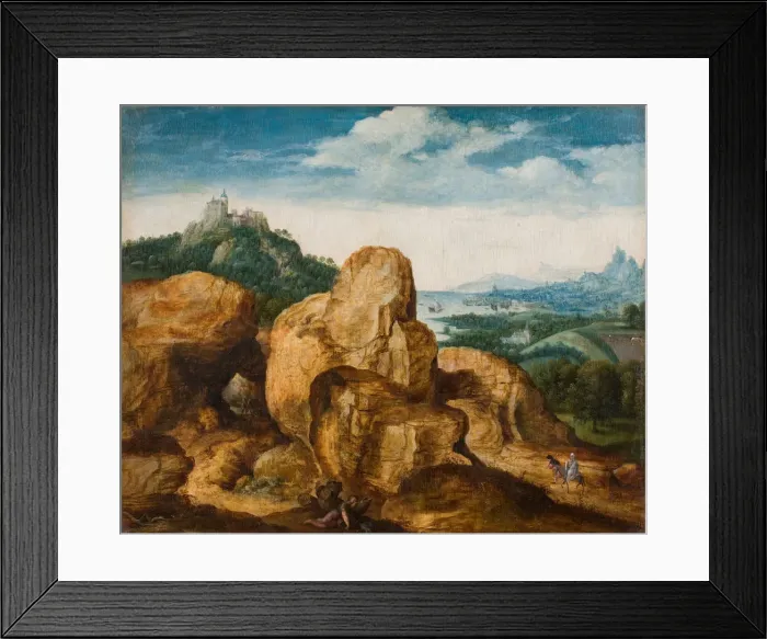 Framed Print : Landscape with Flight into Egypt, ca 1545. Artist: Massys, Cornelis (1510-1556) Framed Print : Landscape with Flight into Egypt, ca 1545. Artist: Massys, Cornelis (1510-1556)