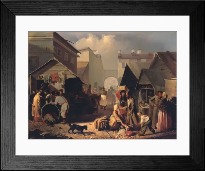 Framed Print : Refreshment Stall in St. Petersburg, 1858. Artist: Volkov, Adrian Markovich (1827-1873) Framed Print : Refreshment Stall in St. Petersburg, 1858. Artist: Volkov, Adrian Markovich (1827-1873)