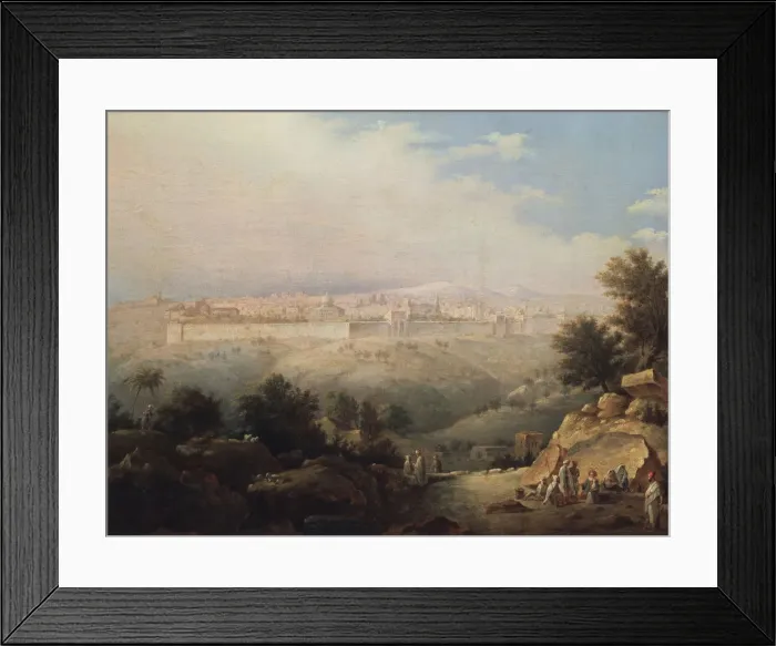 Framed Print : View of Jerusalem, 1821. Artist: Vorobyev, Maxim Nikiphorovich (1787-1855) Framed Print : View of Jerusalem, 1821. Artist: Vorobyev, Maxim Nikiphorovich (1787-1855)
