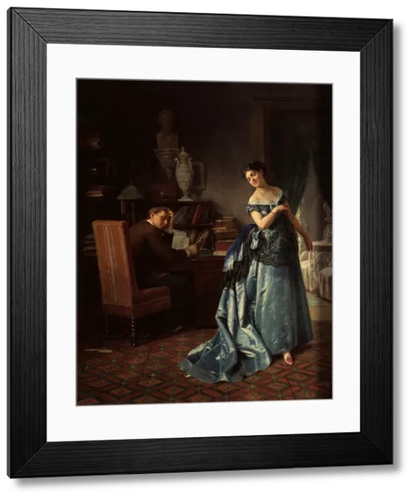Framed Print : A fashion lady. Preparation for a Ball, 1872. Artist: Zhuravlev, Firs Sergeevich (1836-1901) Framed Print : A fashion lady. Preparation for a Ball, 1872. Artist: Zhuravlev, Firs Sergeevich (1836-1901)