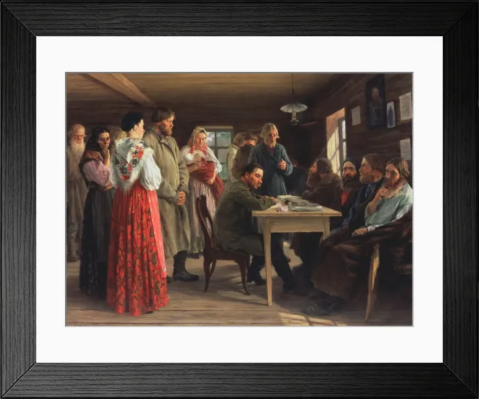 Framed Print : Justice of the Peace, 1888. Artist: Zoshchenko, Mikhail Ivanovich (1857-1907) Framed Print : Justice of the Peace, 1888. Artist: Zoshchenko, Mikhail Ivanovich (1857-1907)