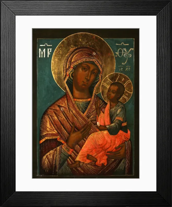 Framed Print : The Virgin Hodegetria, Early 18th cen Artist: Grek, Yegor Ivanovich (active 1720s) Framed Print : The Virgin Hodegetria, Early 18th cen Artist: Grek, Yegor Ivanovich (active 1720s)