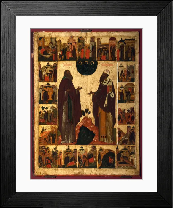 Framed Print : Saint Cyril of White Lake and Saint Cyril of Alexandria, Second half of the16th cen Artist: Russian icon Framed Print : Saint Cyril of White Lake and Saint Cyril of Alexandria, Second half of the16th cen Artist: Russian icon