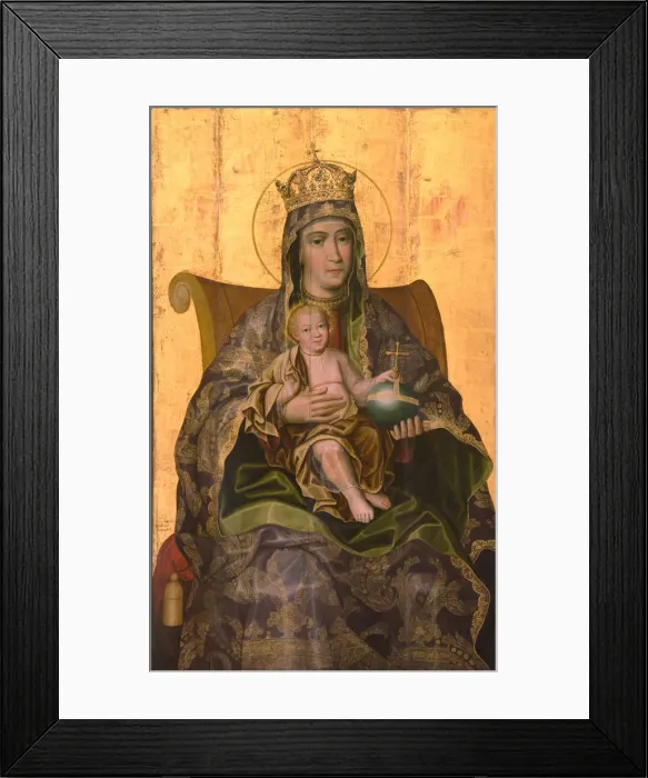 Framed Print : Virgin and Child Enthroned, 1690s. Artist: Zolotaryov, Karp Ivanovich (active 1680-1690s) Framed Print : Virgin and Child Enthroned, 1690s. Artist: Zolotaryov, Karp Ivanovich (active 1680-1690s)