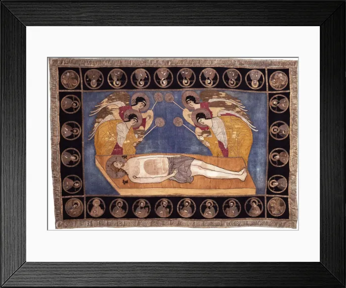 Framed Print : Epitaphios of Grand Prince Dmitry Shemyaka, 1444. Artist: Ancient Russian Art Framed Print : Epitaphios of Grand Prince Dmitry Shemyaka, 1444. Artist: Ancient Russian Art