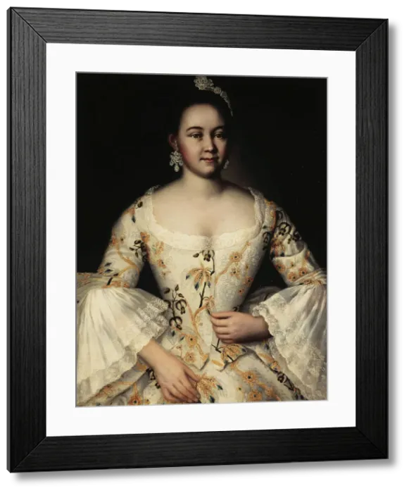 Framed Print : Portrait of Stepanida Yakovleva (1738-1781), after 1757. Artist: Vishnyakov, Ivan Yakovlevich (1699-1761) Framed Print : Portrait of Stepanida Yakovleva (1738-1781), after 1757. Artist: Vishnyakov, Ivan Yakovlevich (1699-1761)