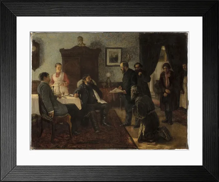 Framed Print : Applicants, 1888. Artist: Zhuravlev, Firs Sergeevich (1836-1901) Framed Print : Applicants, 1888. Artist: Zhuravlev, Firs Sergeevich (1836-1901)
