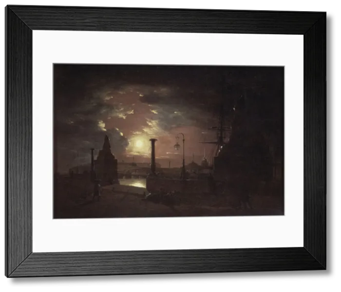 Framed Print : Autumn night in St. Petersburg, 1835. Artist: Vorobyev, Maxim Nikiphorovich (1787-1855) Framed Print : Autumn night in St. Petersburg, 1835. Artist: Vorobyev, Maxim Nikiphorovich (1787-1855)
