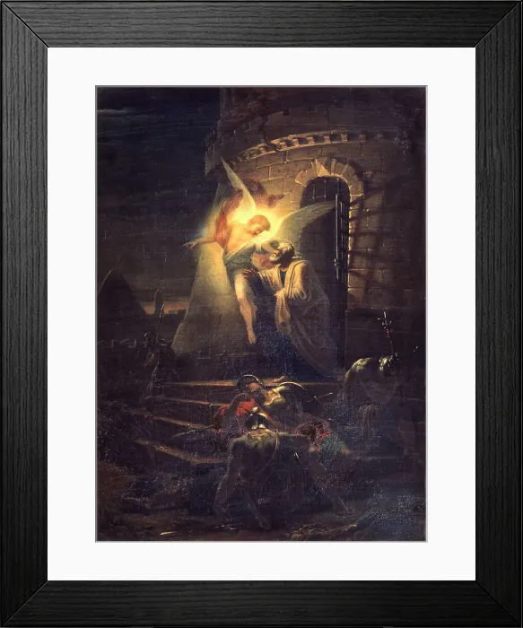 Framed Print : The Deliverance of Saint Peter, 1806. Artist: Vitberg, Alexander Lavrentievich (1787-1855) Framed Print : The Deliverance of Saint Peter, 1806. Artist: Vitberg, Alexander Lavrentievich (1787-1855)