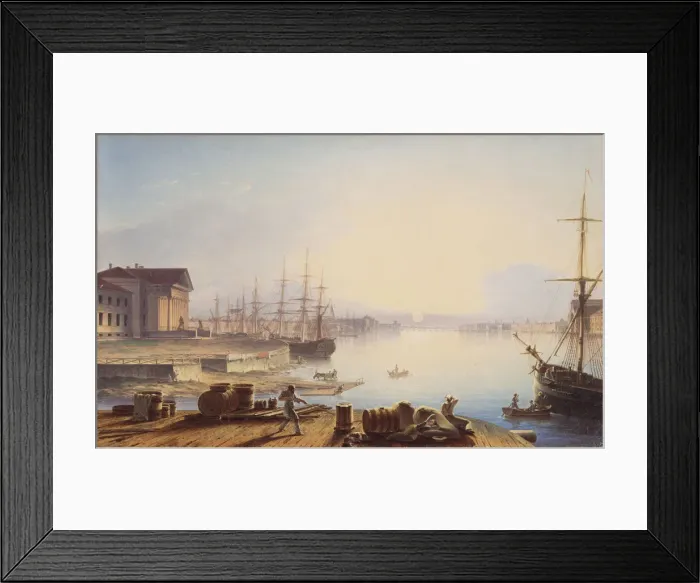 Framed Print : Sunrise over the Neva in St. Petersburg, 1830. Artist: Vorobyev, Maxim Nikiphorovich (1787-1855) Framed Print : Sunrise over the Neva in St. Petersburg, 1830. Artist: Vorobyev, Maxim Nikiphorovich (1787-1855)