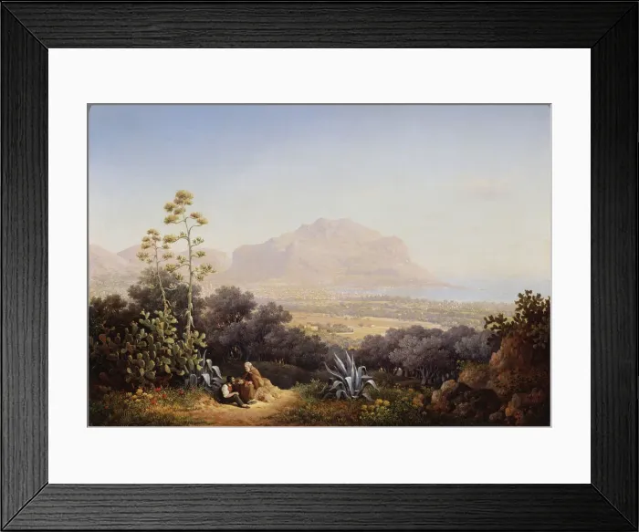 Framed Print : View of Palermo, 1845. Artist: Vorobyev, Sokrat Maximovich (1817-1888) Framed Print : View of Palermo, 1845. Artist: Vorobyev, Sokrat Maximovich (1817-1888)