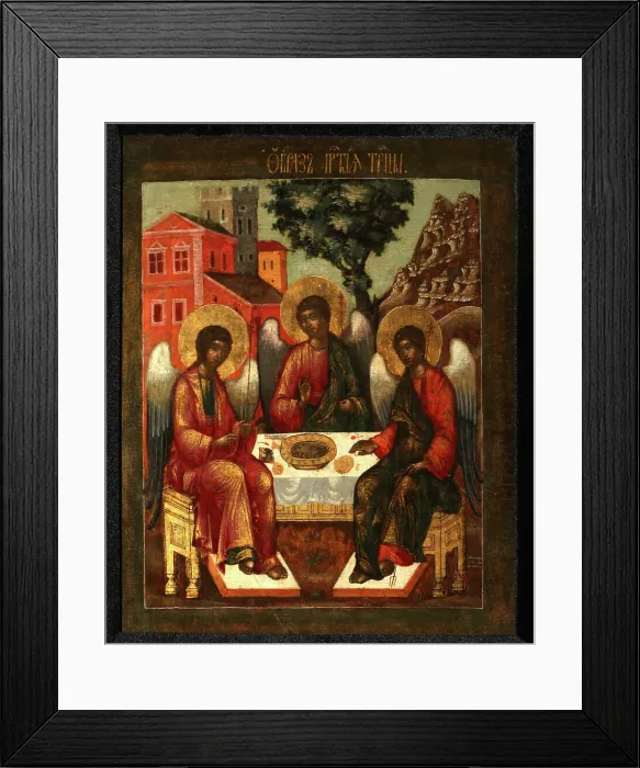 Framed Print : The Holy Trinity, 1721. Artist: Ulanov, Cornili (Kirill) (?-1731) Framed Print : The Holy Trinity, 1721. Artist: Ulanov, Cornili (Kirill) (?-1731)