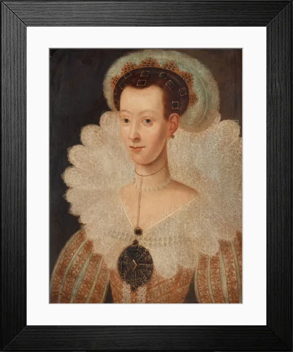 Framed Print : Queen Maria Eleonora of Sweden. Artist: Hoefnagel, Jacob (1575-c. 1630) Framed Print : Queen Maria Eleonora of Sweden. Artist: Hoefnagel, Jacob (1575-c. 1630)