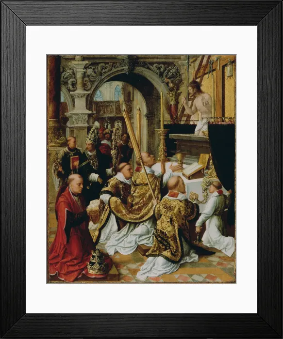 Framed Print : The Mass of Saint Gregory the Great, ca 1510-1520. Artist: Isenbrant, Adriaen (1490-1551) Framed Print : The Mass of Saint Gregory the Great, ca 1510-1520. Artist: Isenbrant, Adriaen (1490-1551)