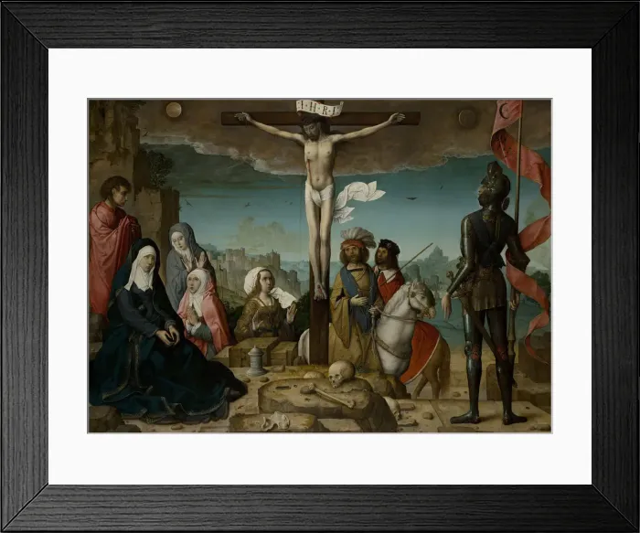 Framed Print : The Crucifixion, 1509. Artist: Juan de Flandes (ca. 1465-1519) Framed Print : The Crucifixion, 1509. Artist: Juan de Flandes (ca. 1465-1519)