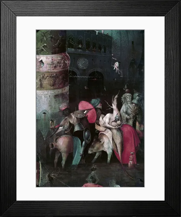 Framed Print : The Temptation of Saint Anthony (Detail of central panel of a triptych), Between 1495 and 1515. Artist: Bosch, Hieronymus (c. 1450-1516) Framed Print : The Temptation of Saint Anthony (Detail of central panel of a triptych), Between 1495 and 1515. Artist: Bosch, Hieronymus (c. 1450-1516)
